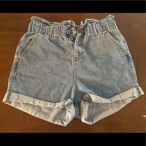 DENIM PAPER BAG SHORTS